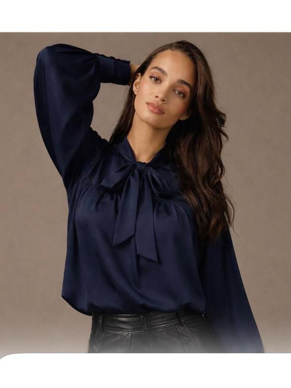 Hunter Bell The Celeste Silk Voile Blouse in Navy S
